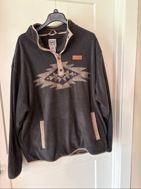 Cinch Black Pullover with Tan Aztec Center Print